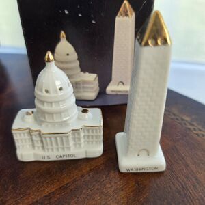 Vintage Washington DC Ceramic Salt and Pepper Shakers with Original Box